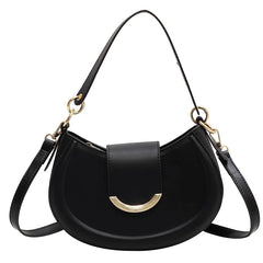 Women's Leather Saddle Shoulder Crossbody Handbag