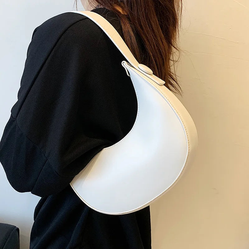 LEFTSIDE Summer PU Leather Underarm Handbag Hobo Crossbody Bag