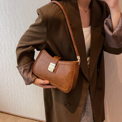 LEFTSIDE Shoulder Bags For Women Solid Lock Handbags Small Purse