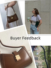 LEFTSIDE Shoulder Bags For Women Solid Lock Handbags Small Purse
