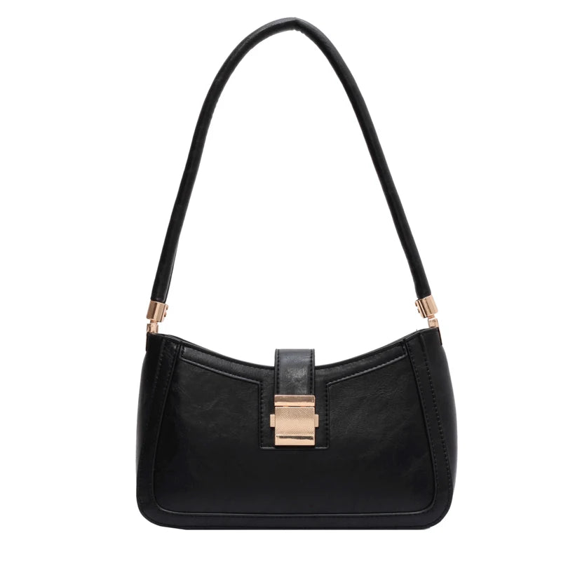 LEFTSIDE Small PU Leather Shoulder Bag for Women Zipper Clutch Brown Red