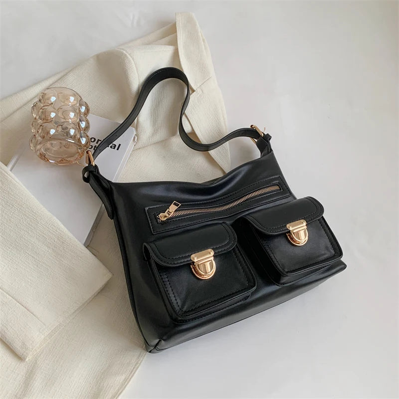 Small Crossbody Bags for Women Trending Double Pocket Shoulder Bag