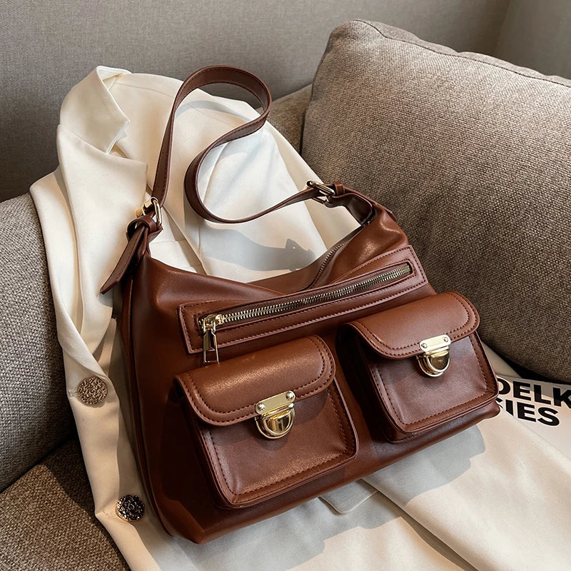 Small Crossbody Bags for Women Trending Double Pocket Shoulder Bag