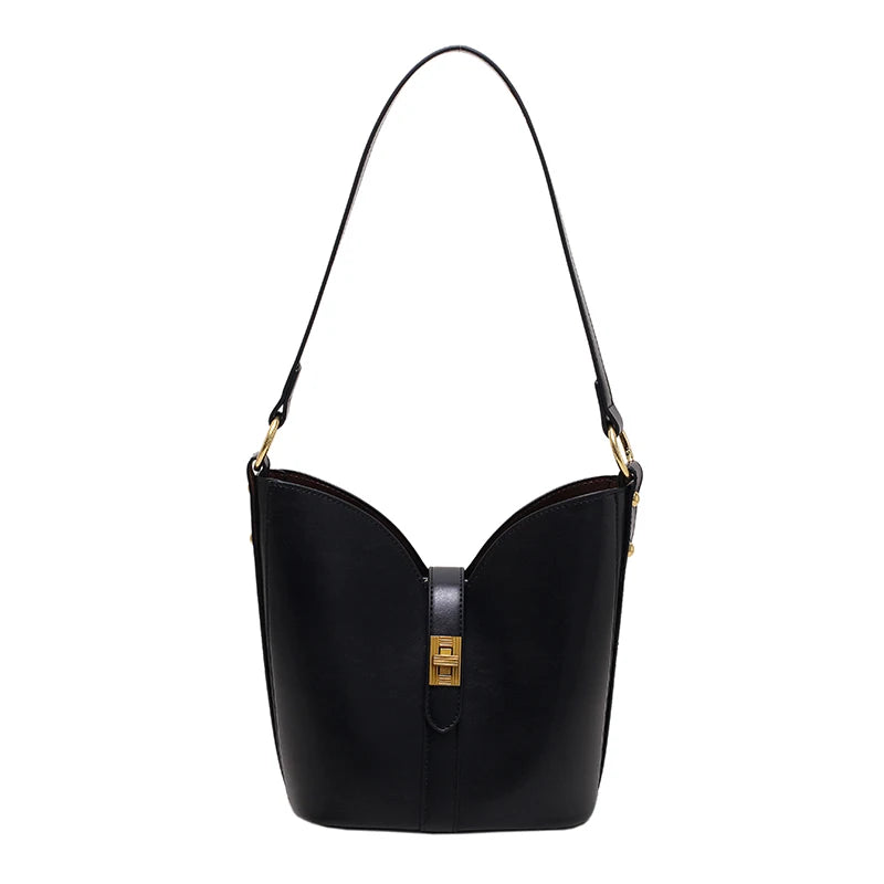 LEFTSIDE Solid Bucket Bag for Women Small PU Leather Crossbody Bags