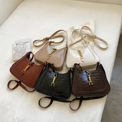 Stone Pattern Crossbody Bags for Women Winter Small Saddle Handbags