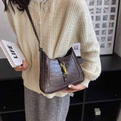 Stone Pattern Crossbody Bags for Women Winter Small Saddle Handbags