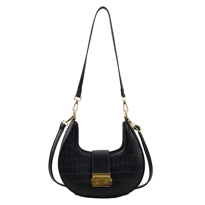 Vintage Stone Pattern Shoulder Side Bag for Women