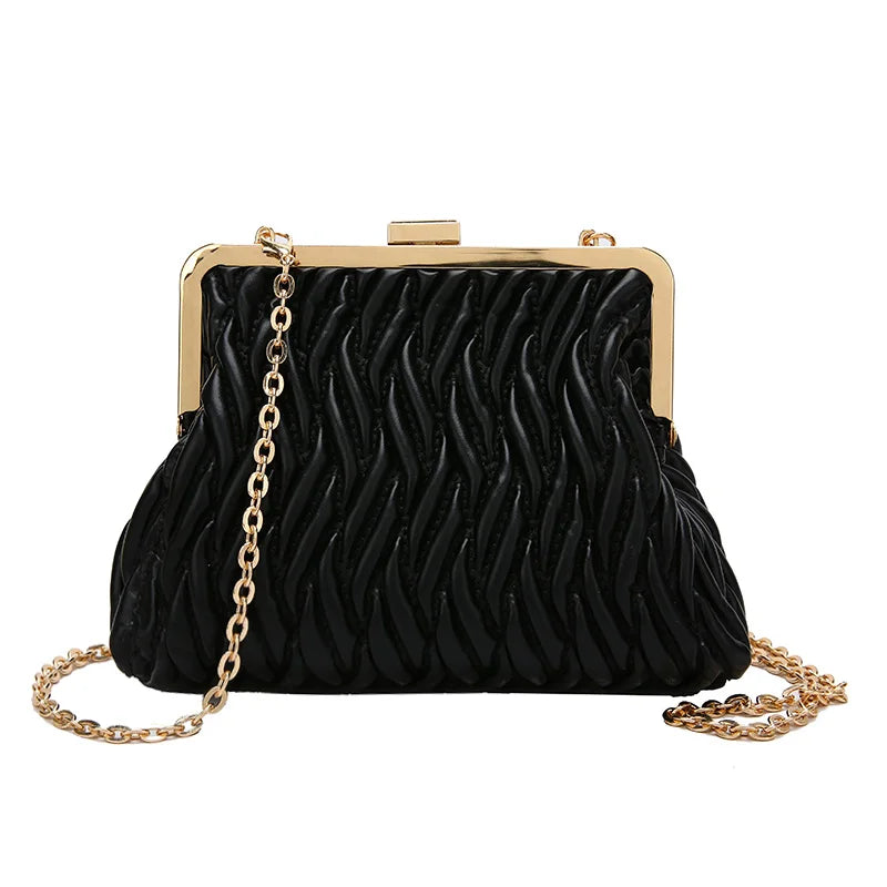 Winter Soft PU Leather Women's Handbag Thick Chain Tote Shoulder Bag