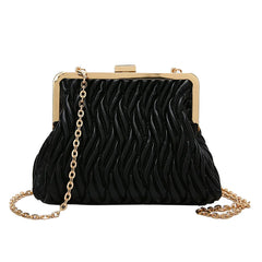 Winter Soft PU Leather Women's Handbag Thick Chain Tote Shoulder Bag