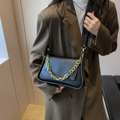 LEFTSIDE Vintage Crossbody Bags Women PU Leather Chain Shoulder Handbag