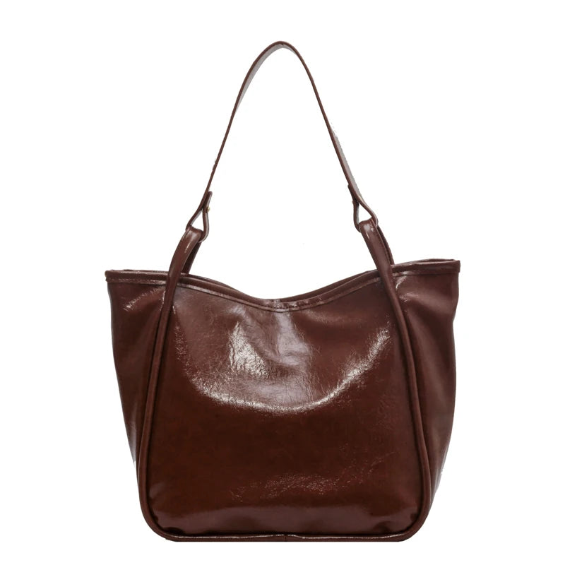 LEFTSIDE Vintage Designers Big PU Leather Women Tote Handbags