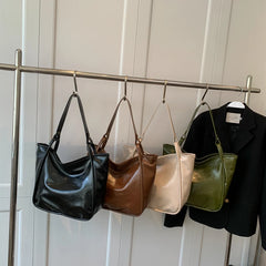 LEFTSIDE Vintage Designers Big PU Leather Women Tote Handbags