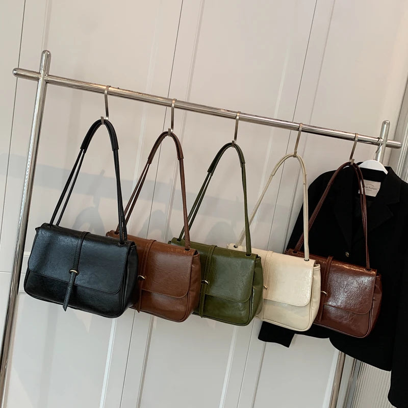 LEFTSIDE Vintage Shoulder Side Bags Women High Capacity Leather Crossbody