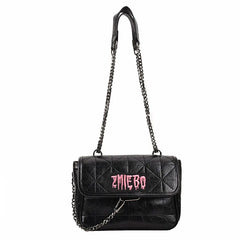 Small Metallic Top Handle Crossbody Bag Quilted Chain Handbag Purse