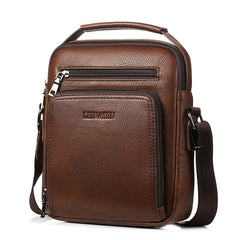 Men Vintage Shoulder Bags Large Capacity Multi-Fonction Leather Casual Messenger