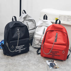 LENLEI Printed alphabets backpack shoulder bag with chain