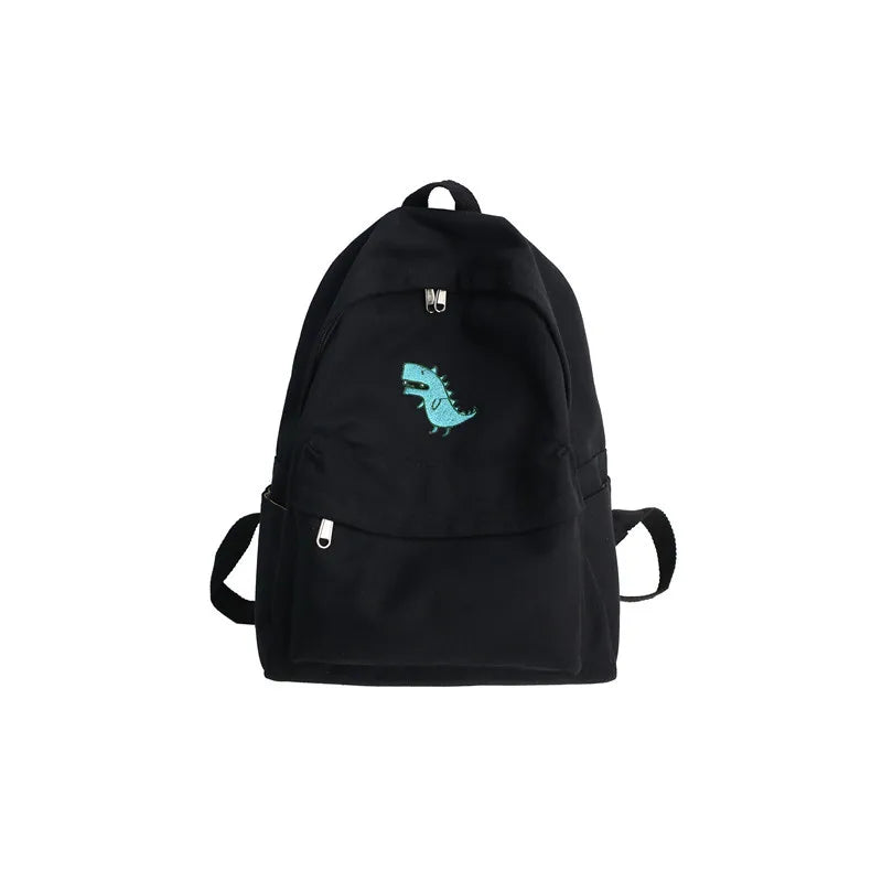 LENLEI Harajuku Canvas Print Student Bag Large-Capacity Backpack