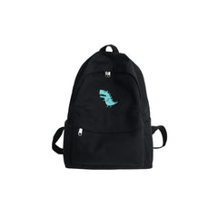 LENLEI Harajuku Canvas Print Student Bag Large-Capacity Backpack