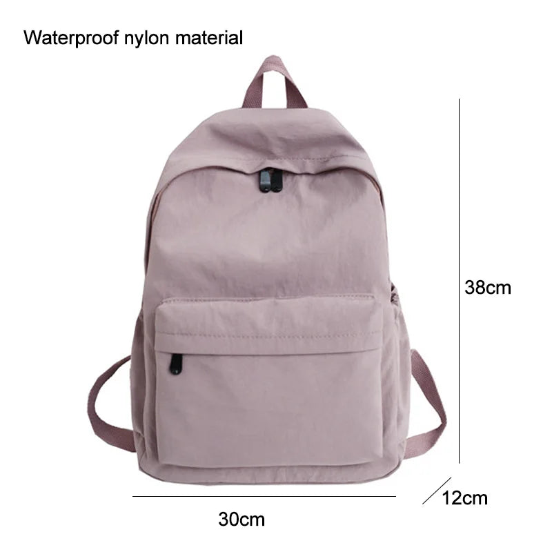 LENLEI Waterproof Women Backpack Solid Shoulder Bag for Teenage Girls