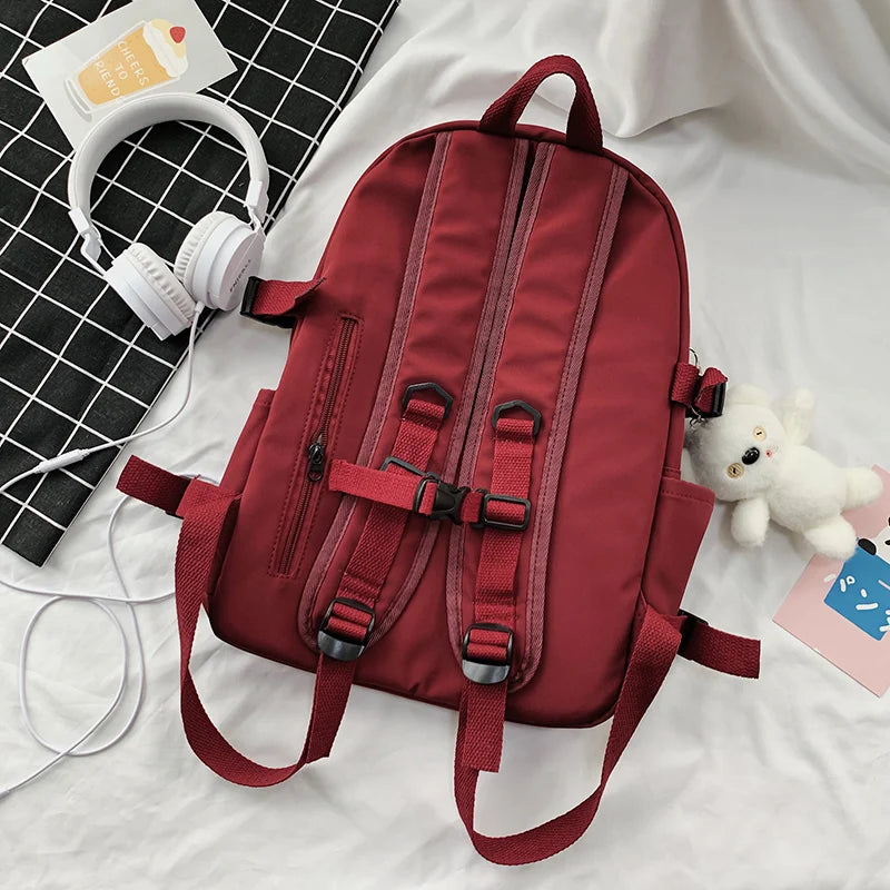 Waterproof Nylon Women Backpack Student SchoolBag Female Laptop Book Bag