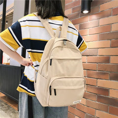 Waterproof Nylon Women Backpack Large Capacity Student Schoolbag