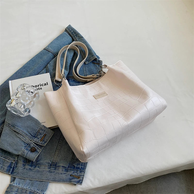 LETTSIDE Tote Bags for Women Winter Solid Leather Big High Capacity