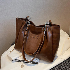 LETTSIDE Tote Bags for Women Winter Solid Leather Big High Capacity