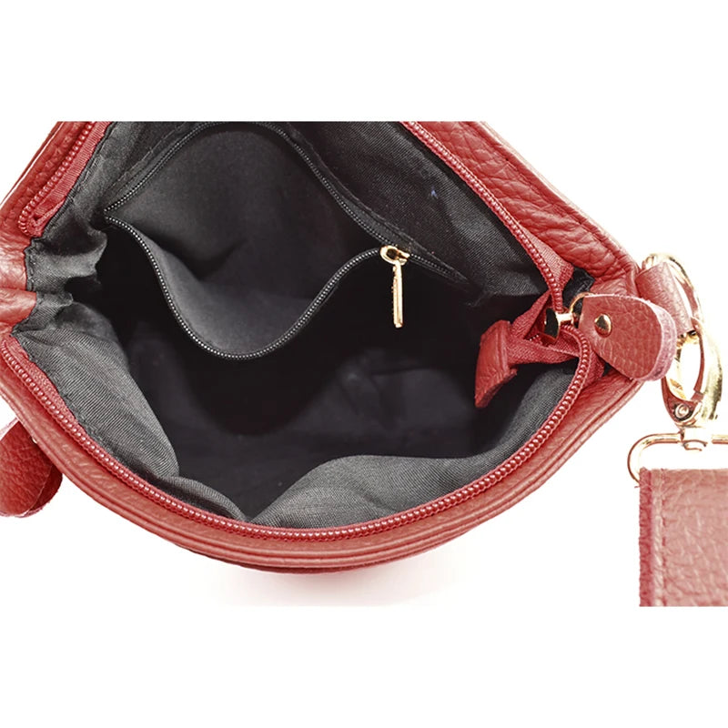 High Cow Leather Shoulder Bags for Women Mummy Casual Messenger Bag
