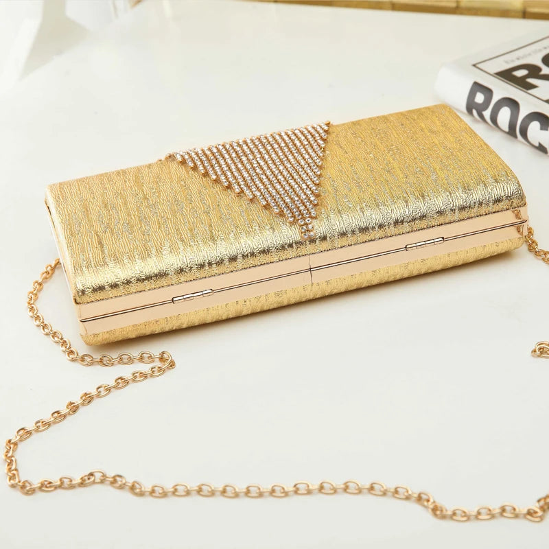 Beaded Evening Clutch Bag with Chain for Wedding
