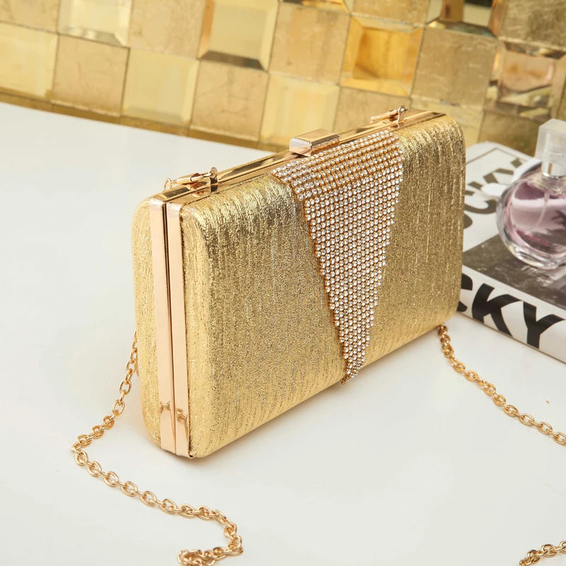 Beaded Evening Clutch Bag with Chain for Wedding