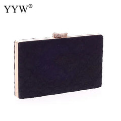 Lace Embroidery Evening Bag With Diamond Buckle Small Square Bag