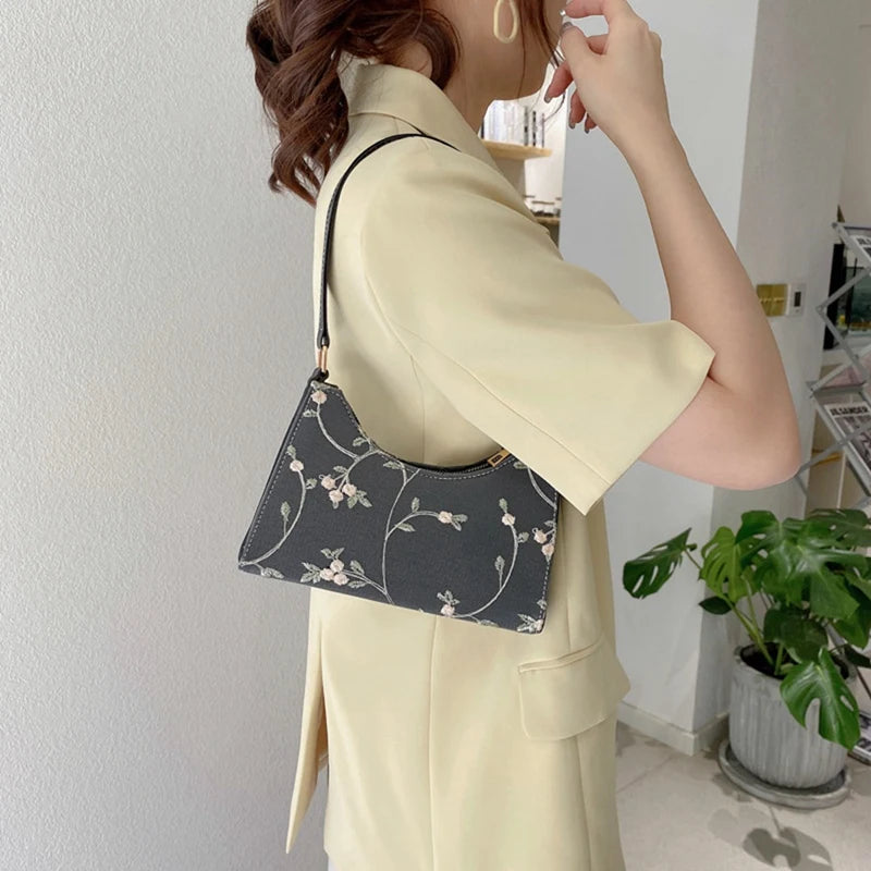 Small Flower Handbags Lace Embroidery Shoulder Bag
