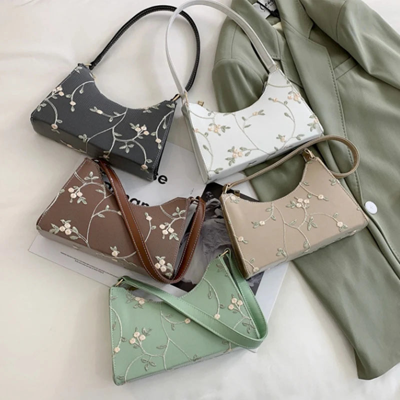 Small Flower Handbags Lace Embroidery Shoulder Bag