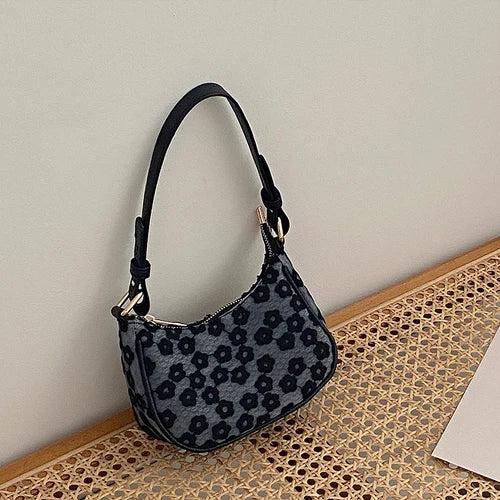 Vintage Floral Underarm Tote Shoulder Bag