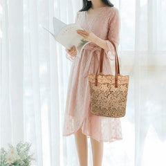 Lace Hollow Out Shoulder Bags Women Large Capacity Totes Retro