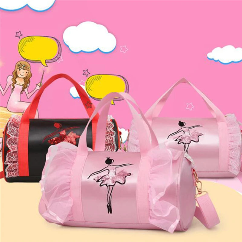 Embroidery Gym Bag Girls Latin Dance Tote Bag