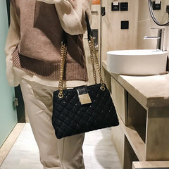 Women's Lace Shoulder Bag, Diamond Pattern Chain Handbag
