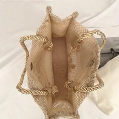Embroidered Hollow Out Lace Tote Bag Women Shoulder Bag