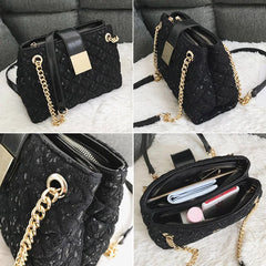 Diamond Pattern Chain Shoulder Bag for Women