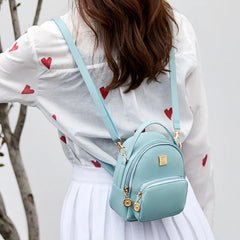 Ladies Backpack PU Pikawai Backpack Small School Bag Girls Pure mochila
