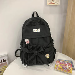 Japanese Bowknot Women's Backpack College Style Student Schoolbag