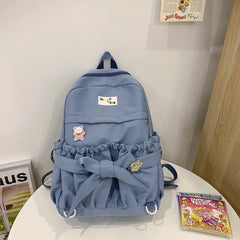 Japanese Bowknot Women's Backpack College Style Student Schoolbag