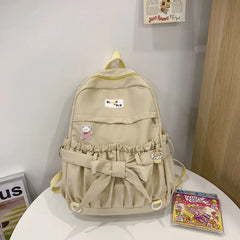 Japanese Bowknot Women's Backpack College Style Student Schoolbag