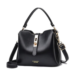 Spring Soft Leather Bucket Bag Lock Single Shoulder Messenger Bag