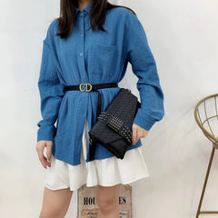 All-match Shoulder Bag Handbag Rivet Small Square Bag Women's Bag