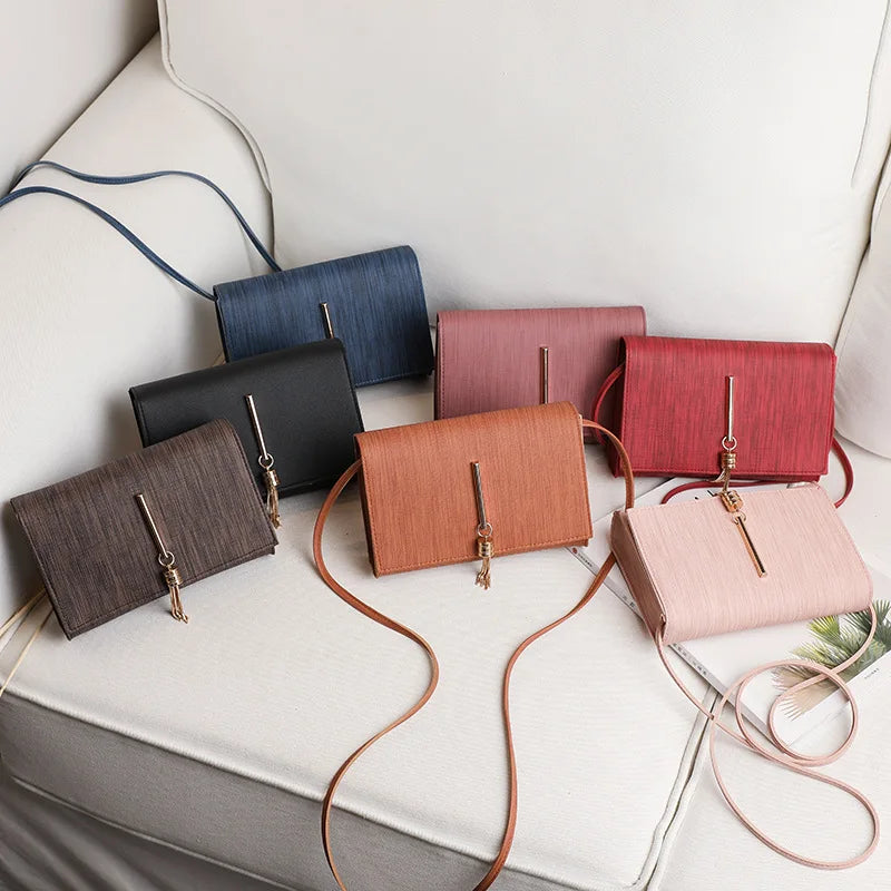 Ladies Summer PU Flip Tassel Shoulder Bag Mini Wallet Lady Bag