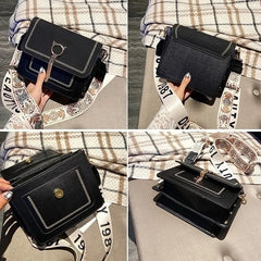 Women's Broadband Shoulder Small Square Bags Cat Tassel Messenger Bag