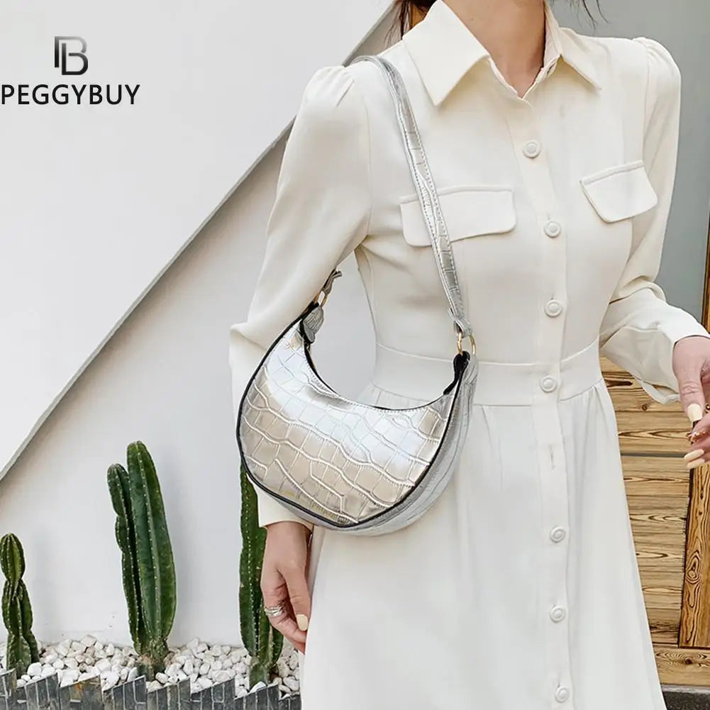 Stone Pattern Print Mini Handbag PU Leather Shoulder Top-Handle Bag
