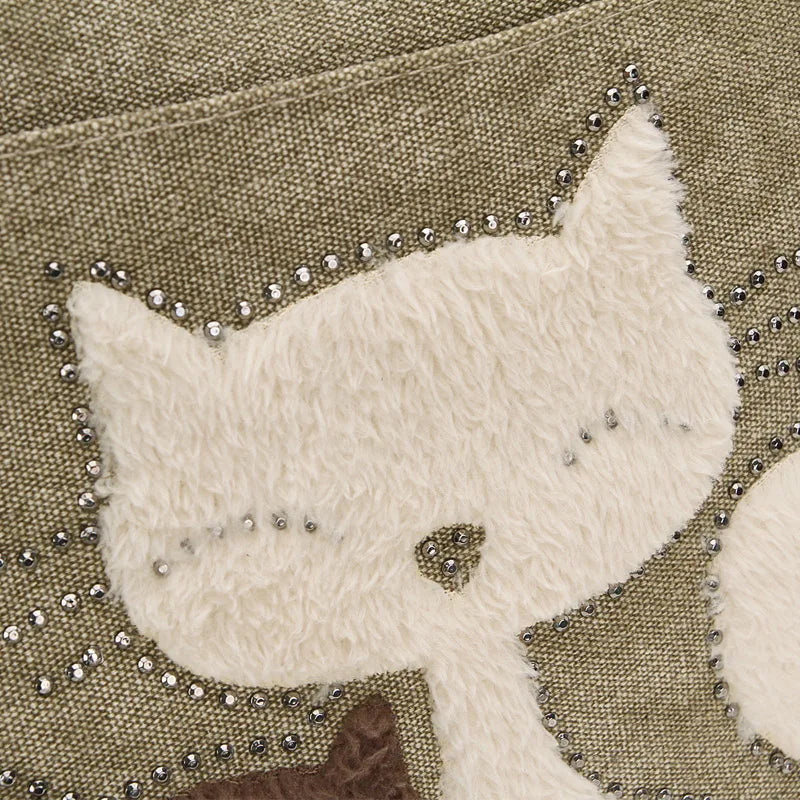 Women's Cat Handbag Canvas Shoulder Bag