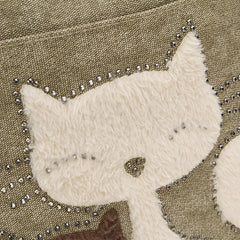 Women's Cat Handbag Canvas Shoulder Bag